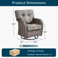thumbnail image 7 of Unnifurnzi Outdoor Swivel Rocker Glider Chairs-High Back Outdoor Swivel Chairs Set of 4 Patio Furniture for Deck Porch Poolside Balcony-Brown/Gray, 7 of 7