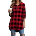 thumbnail image 7 of Jacket for Women Baeitkot Relaxed Fit Plaid Shacket Button Down Lapel Tops Lightweight Casual Outwear with Pockets, 7 of 7