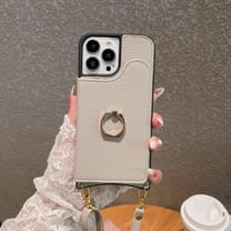 Feishell Back Flip Crossbody Wallet Case for iPhone 12 Pro Max 6.7 inch,for Women Girls,Durable PU Leather Credit Card Slots Ring Kickstand Phone Case with Detachable Shoulder Strap,Gray