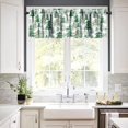thumbnail image 3 of Green Forest Tree Valance Curtain, Pine Coniferou Trees Forest Watercolor Design Windows Curtain Valance for Kitchen Dining Room Canteens Home Decor, One Panel 54x18in, 3 of 6