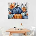 thumbnail image 2 of Nawypu Thanksgiving Canvas Wall Art Prints Painting Blue White and Orange Pumpkin Fall Modern Frame Wall Decorative Artwork Ready to Hang for Living Room, 2 of 4