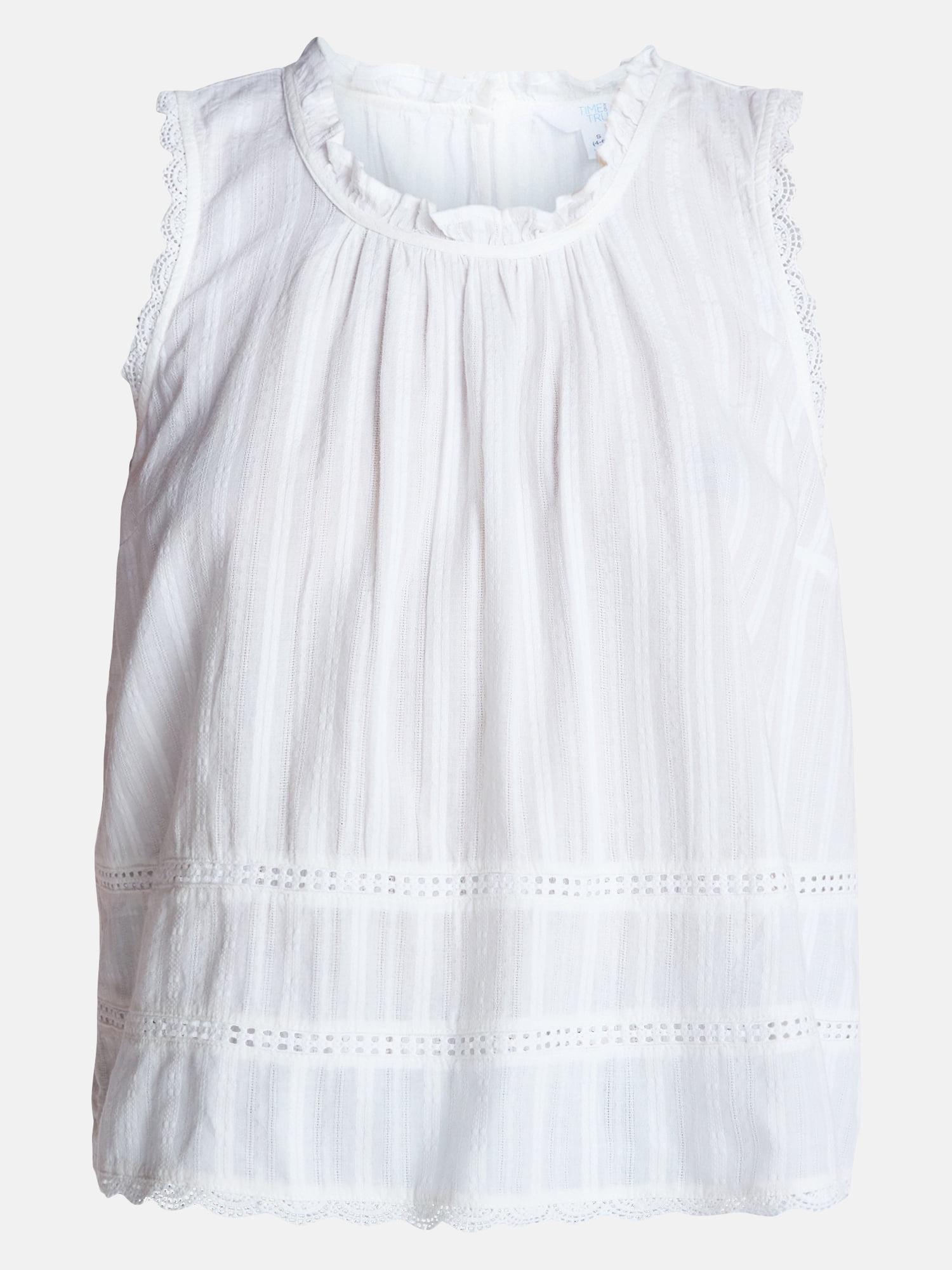 Time and Tru Women's Flowy Lace Inset Tank , Sizes XS-XXXL