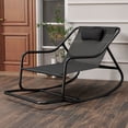 thumbnail image 2 of Craftian Patio Rocking Chair, Outdoor Lounge Chair with Footrest - Black, 2 of 9