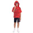 thumbnail image 2 of Spider-Man Boys Hooded Cosplay Tee and Shorts, 2 Piece Outfit Set, Sizes 4-10, 2 of 14