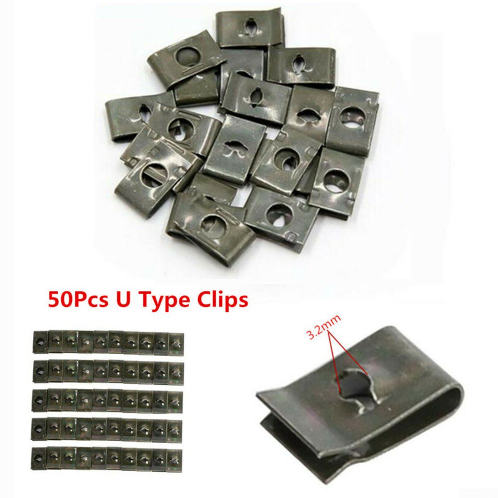 50pcs Metal Car Speed Fastener UNuts Self Tapping Screw Spire Clip
