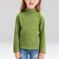 thumbnail image 2 of YDFCWXW Girls' Long Sleeve Turtleneck T-Shirt Kids Basic High Neck Casual Trendy Soft Base Layer Tee Tops (Green, 9-10 Years), 2 of 6