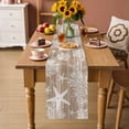 thumbnail image 2 of Brown Coastal Table Runner 72 Inches, Summer Beach Nautical Starfish Coral Vintage Bed Runner Dresser Scarves Tabletop for Indoor Outdoor Parties/Ceremony/Banquet, 16" x 72", 2 of 8
