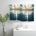 thumbnail image 2 of Acheng Lotus Flower Microfiber Towels Hand Towel Set for Kitchens, Bathrooms, Showers - Soft & Absorbent - 2 Pack 27.5x16 inch 27.5*16in, 2 of 6