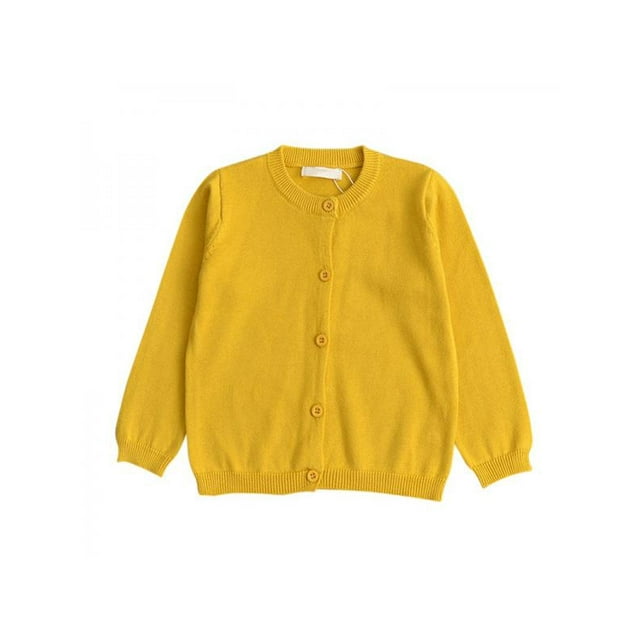 Boys Girls Childrens School Sweatshirt Sweater Jumper Top Button Down Crew Neck