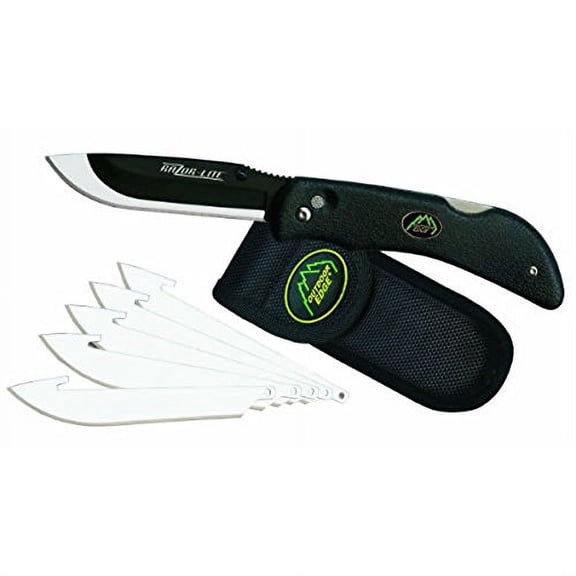OUTDOOR EDGE RAZOR-LITE KNIFE 3.5" 420J STAINLESS JAPANESE DROP POINT RUBBERIZED KRATON BLACK
