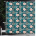 thumbnail image 3 of Ambesonne Leopard Shower Curtain, Hexagons in Various Prints, 69"Wx70"L, Dark Teal Pale Salmon, 3 of 4