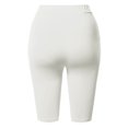 thumbnail image 3 of A2Y Women's Basic Yoga Polyester Mid Thigh High Rise Biker Bermuda Shorts Ivory 1XL, 3 of 5