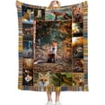 thumbnail image 4 of Fox Blanket Super Soft Warm Fluffy Flannel Maple Forest Fox Throw Blanket Cozy Fuzzy Plush Bedding Wild Animal Fox Stuff Decor Gift for Boys Girls Kids Teens Adults 80"x60", 4 of 6