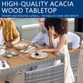 thumbnail image 2 of Cozgesto 3 Pieces Patio Dining Sets Outdoor Patio Furniture Sets with Acacia Wood Table Top Rattan Outdoor Furniture Set for Patio, Yard ,Deck, Grey, 2 of 6