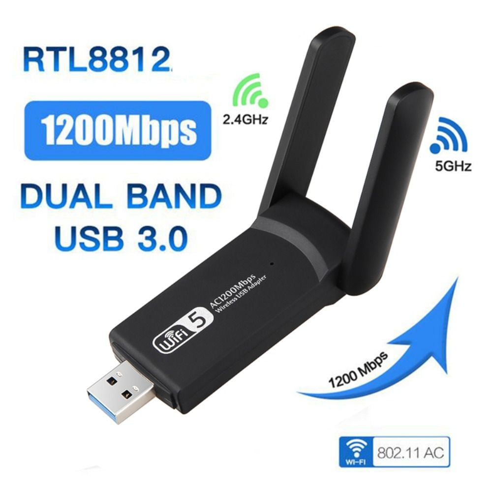 Tordenvejr elektropositive margen 802.11AC Wireless 2 Antennas Dual Band Wifi Adapter Network Card 2.4 5G  1200Mbps - Walmart.com