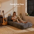thumbnail image 5 of Home Folding Sofa Bed, Portable Convertible Floor Couch for Adult W/Pillow Sleeper Sofa & Back Support, Foldable Chair Bed Mattress Comfort Floor Sofa Sleeper Chair for Living Room,Dark Gray,Single, 5 of 9