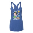 thumbnail image 2 of Wild Bobby Betty Boop Island Girl Paradise Betty Boop Tri-Blend Racerback Tank Top, Vintage Royal, X-Large, 2 of 5