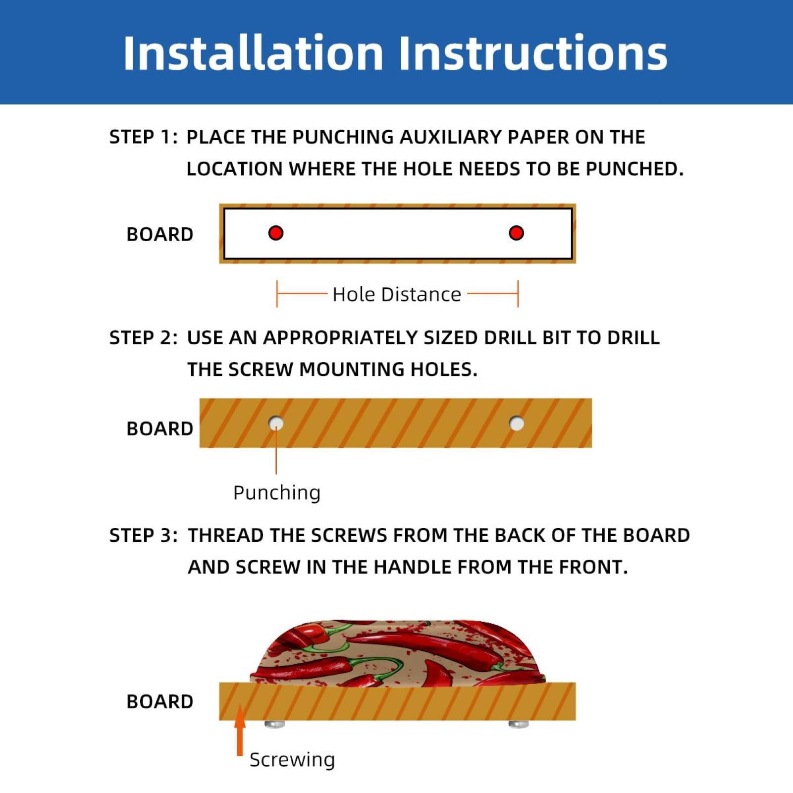 PhooArto 6 Pcs Cup Drawer Pulls, Red Chili Pattern Shell Shape Handles Cabinet Knobs for Dresser Cupboard Closet Wardrobe with Screws