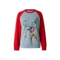 thumbnail image 2 of Wassery Ugly Christmas Pullover for Women Winter Casual Raglan Jumper Long Sleeve Round Neck Deer Print Patchwork Sweatshirt, 2 of 9