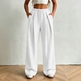 thumbnail image 3 of Ixbnca Womens Sweat Pants Comfortable Pleated Drawstring Sports Pants with Pockets Loose Elastic Waist Workout Pants, 3 of 7