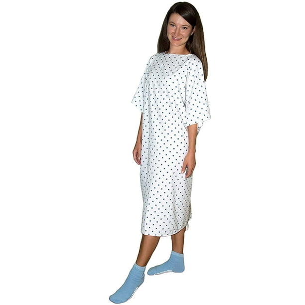 4 Pack Premium Diamond Print Hospital Gowns/Hospital Patient Gown w