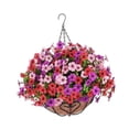 thumbnail image 3 of Flores artificiales colgantes en cesta, flores falsas, forro de coco, cadena, maceta B, 3 of 9