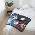 thumbnail image 3 of Manta de vellón de doble cara de Pesadilla antes de Navidad, súper suave y acogedora, manta de franela ligera y cómoda, manta de felpa cálida para sofá, cama, 40 x 50 pulgadas, 3 of 7