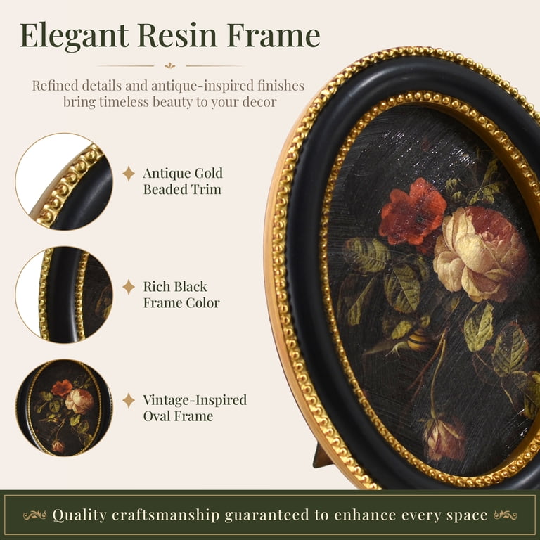 Oval Framed Rose Still Life Canvas Wall Art photo 5