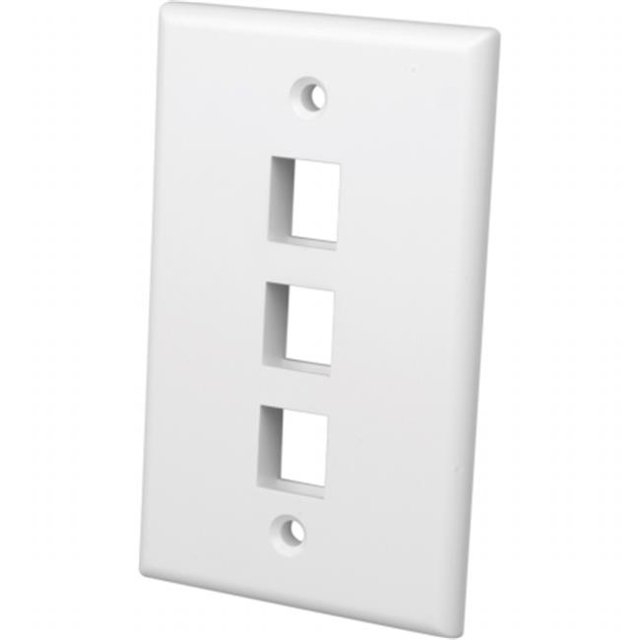 Vanco International- Inc Vanco 3 Port Keystone Wallplate White