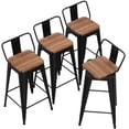 thumbnail image 1 of Andeworld 24 Inch Swivel Bar Stools Set of 4 Counter Height Stools Industrial Metal Barstools (24 inch, Black), 1 of 4