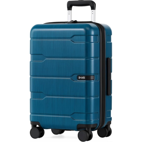 Carry On Luggage Hardside Suitcase with Spinner Wheels, 20in | Expandable, 22x14x9 Airline Approved, Lightweight PC, Travel Suitcase with TSA Lock, Spinner Wheels, Caribbean Blue2.0