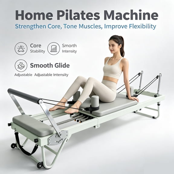 Full Body Sculpting Pilates Reformer, Foldable Resistance Pilates Machine, Ergonomic Fitness Equipment for Home Studio Body Shaping Use