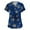 Dark Blue#030, variant on Stichou Christmas Scrubs Tops for Women Plus Size Holiday Gifts Graphic V Neck Happy Short Sleeve Nurse Working Uniform with Pockets Beige S