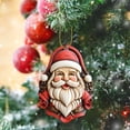 thumbnail image 1 of pstuiky Nuevas decoraciones navideñas: Adornos colgantes de resina para el árbol de Navidad, Papá Noel colgante., 1 of 6