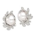 thumbnail image 2 of Primal Silver Sterling Silver CZ and Simulated Pearl Non-pierced Earrings, 2 of 4