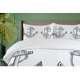 thumbnail image 4 of Ambesonne Anchor Duvet Cover Sets, Vintage Sketch of Anchor, 2-Queen, Dark Teal White, 4 of 7