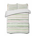 thumbnail image 2 of Green Pink Stripes Twin XL Size Down Alternative Comforter, Lightweight Comforter Quilt Bedding Set with Pillow Shams Gradient Geometric Smear Art Paint All Seasons Bed Comforter Duvet Insert 68"x98", 2 of 7