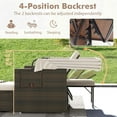 thumbnail image 4 of Gymax Rattan Daybed w/ Adjustable Backrests & Retractable Canopy for Patio Beige, 4 of 6