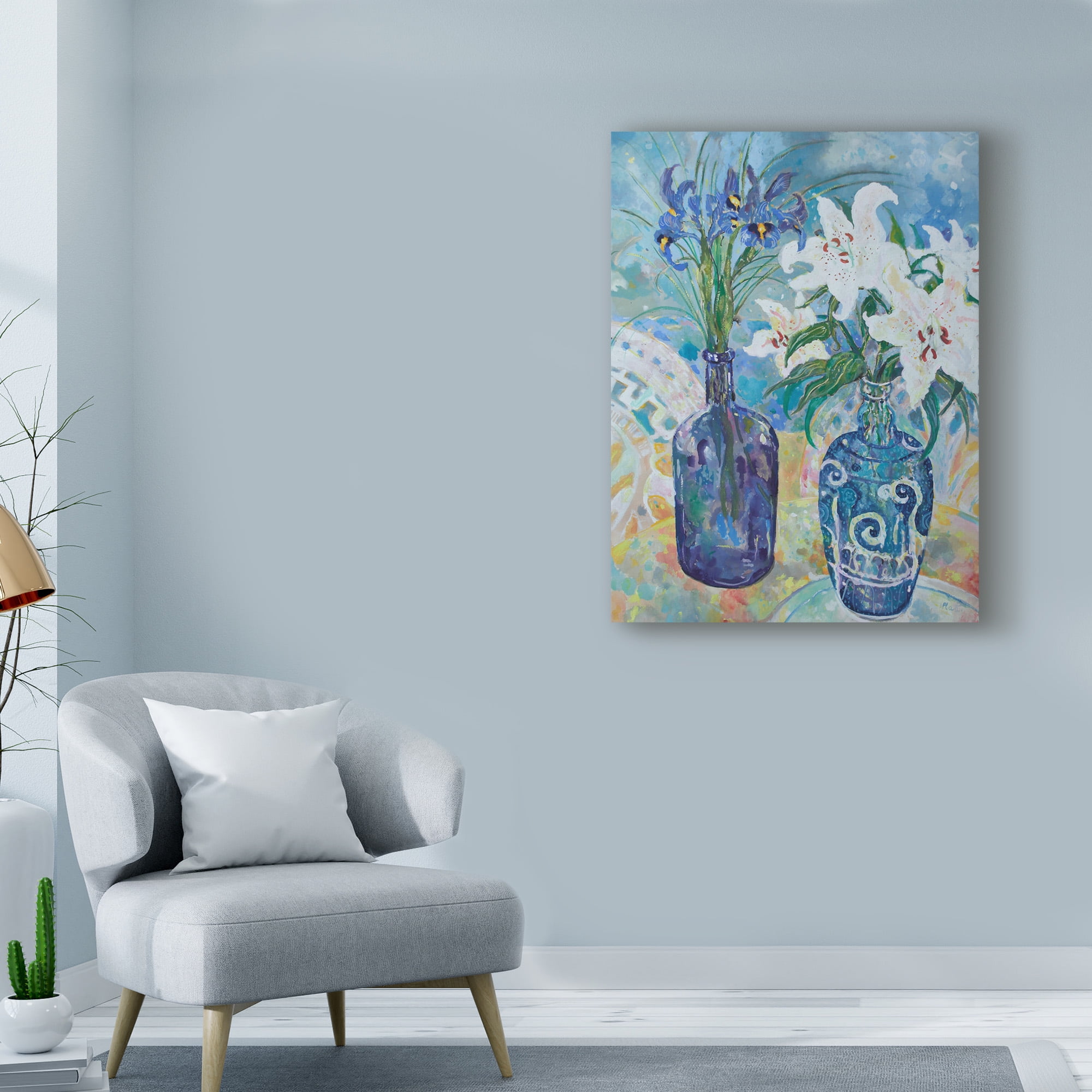 Trademark Fine Art 'Flowers By The Sea Shore' Canvas Art by Lorraine Platt