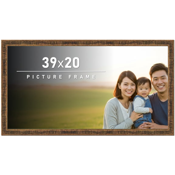 39x20 Frame Gold Picture Frame - Complete Modern Photo Frame Includes UV Acrylic Shatter Guard