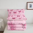 thumbnail image 5 of Manfei Pink Princess Bow Knot Queen Comforter Set,3D Cartoon Heart Print Comforter Sets Queen,Pink Reversible,3pcs,1 Comforter and 2 Pillowcases, 5 of 7