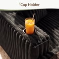 thumbnail image 6 of Marrber Black 52” 3-in-1 Convertible Pull-Out Sofa Bed Sleeper Loveseat with Reclining Backrest, Built-in Cup Holders, Pet-Friendly Corduroy Sofa for Small Space, 6 of 8