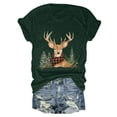 thumbnail image 5 of Drie Christmas Shirts for Girls Western Shirts Casual Tee for Women 2025 Summer T Shirt Short Sleeve Crewneck Tops Cute Graphic Dark Green,S, 5 of 6