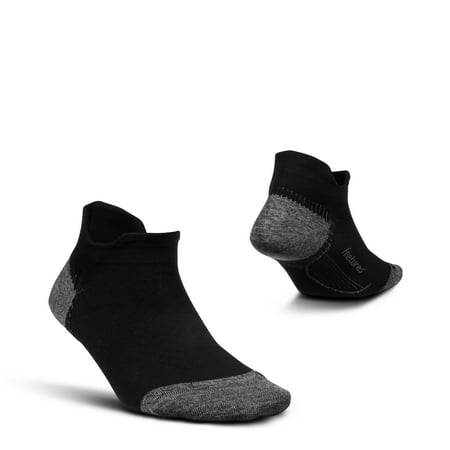 

Feetures Plantar Fasciitis Relief Sock Ultra Light No Show Tab- Compression Sock for Men & Women- Small Black