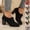 Black, variant on Women's Faux Suede Oxford Shoes Lace Up Chunky Block Heel Shoes Round Toe Dress Pump Shoes Green 9