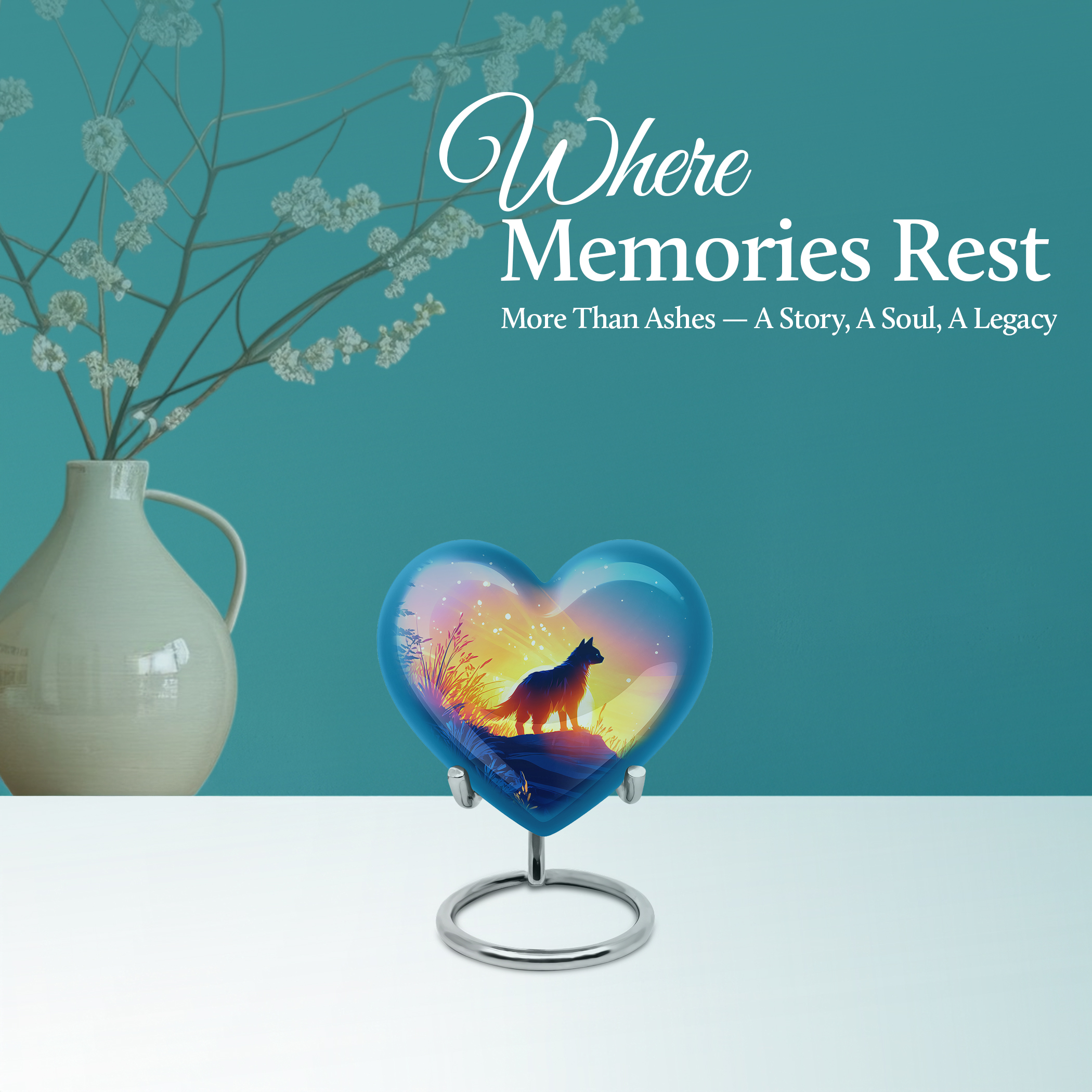 SABURIAL Cat Funeral Urns for Male & Female - Memorial Ashes for Adult - 3 Inch - Pack of 1 - Cremation Burial Urns - Human Remains Urn - Keepsakes Urn for Ashes