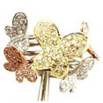 thumbnail image 3 of Dazzlingrock Collection 1.35 Carat (ctw) 14k Round Diamond Ladies 3 Tone Cocktail Butterfly Right Hand Ring, White Gold, Size 5.5, 3 of 3