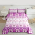thumbnail image 2 of jejeloiu Cute Bow Ribbon Queen Comforter Set,Cartoon Bow Knot Bedding Sets,White Pink Ombre Bedding Comforter Set For Girls Kids,Ultra Soft Home Decor Reversible,3 Pieces, 2 of 8