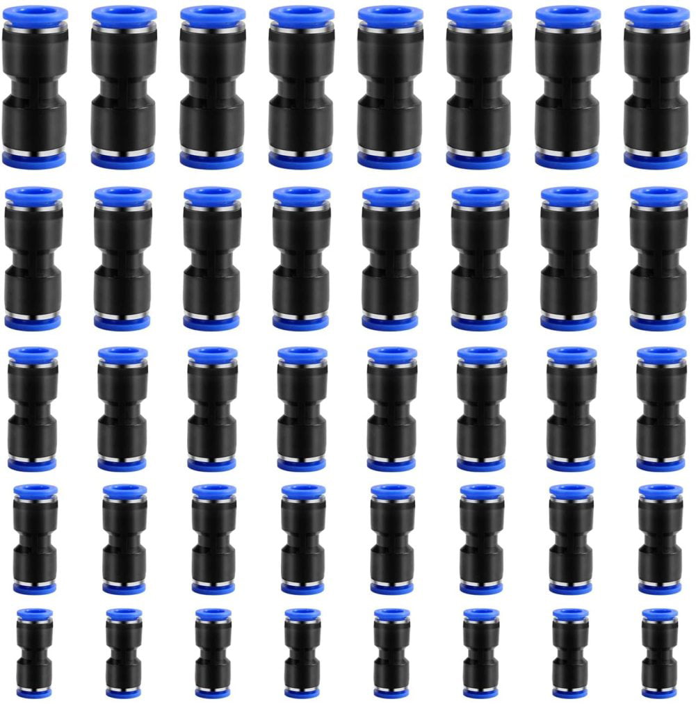 40x Pneumatic Push Connectors Quick Release Air Line Fittings 1/4 5/16 3/8 5/32 