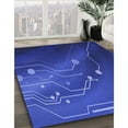 thumbnail image 2 of Ahgly Company Indoor Round Patterned Blue Ribbon Blue Area Rugs, 8' Round, 2 of 6